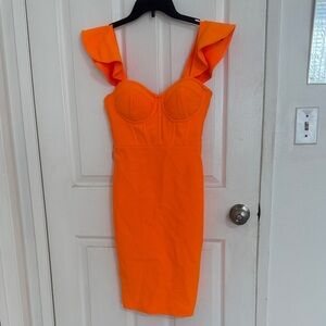Fashion Nova Bright Orange Mini Dress